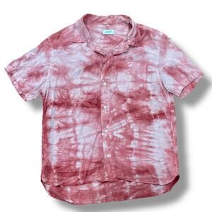 Saturdays NYC Men's Size M Alpons Mineral Wash Short Sleeve Button Shirt Tie-Dye